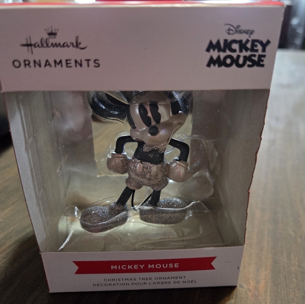Hallmark Mickey Mouse Rose Gold and Black Ornament